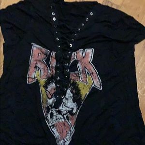Rock tee- lace up front